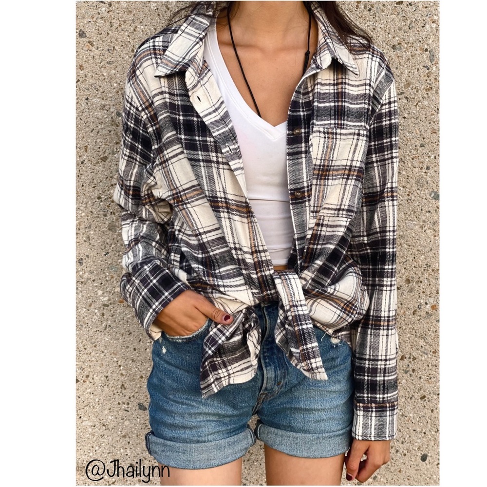 Black Plaid button up flannel